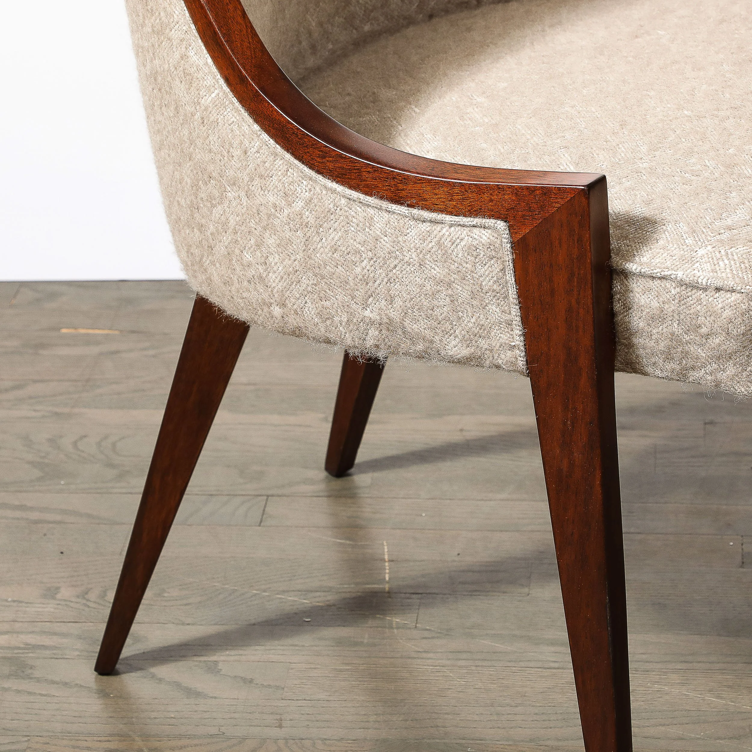 Pair of Mid-Century Modernist Gondola Slipper Chairs by Harvey